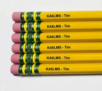 Laser etched call sign pencils